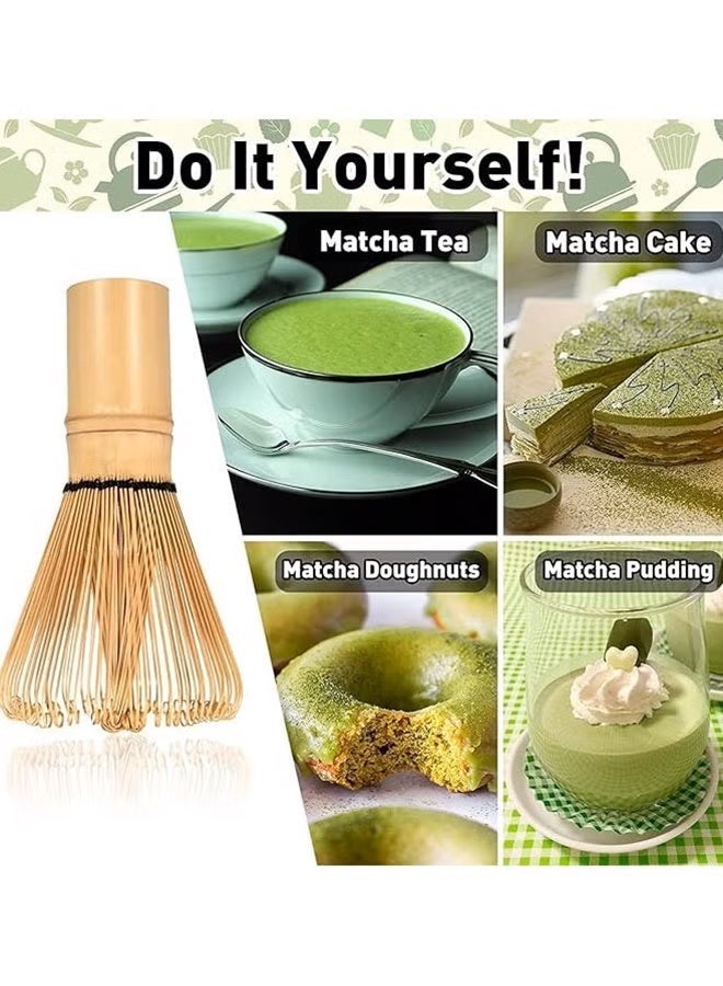 Brinaoki Four-Piece Matcha Tea Set Matcha Whisk Set Ceramic Matcha Bowl White Whisk Stand Traditional Tea Scoop Traditional Matcha Utensils Perfect Set (Green) - Image 4